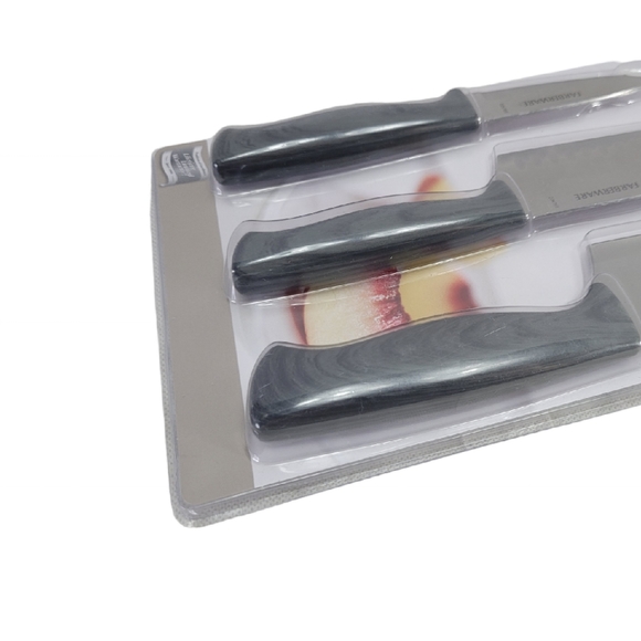 Farberware Set Of 3 Chef, Santoku & Paring Knives Steinless Steel New - Picture 6 of 8